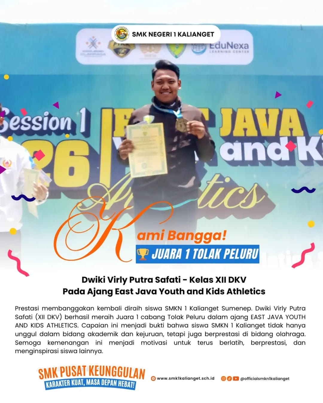 Dwiki Virly Juara Tolak Peluru